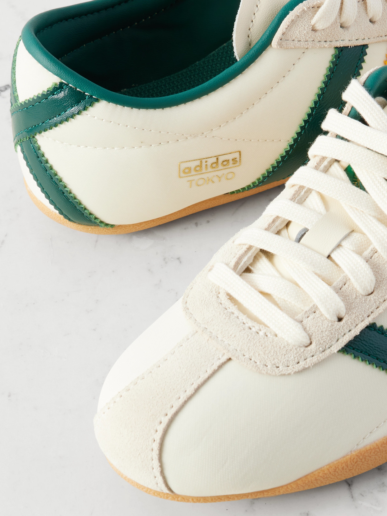 Adidas Originals Tokyo Suede And Leather-trimmed Shell Sneakers In White