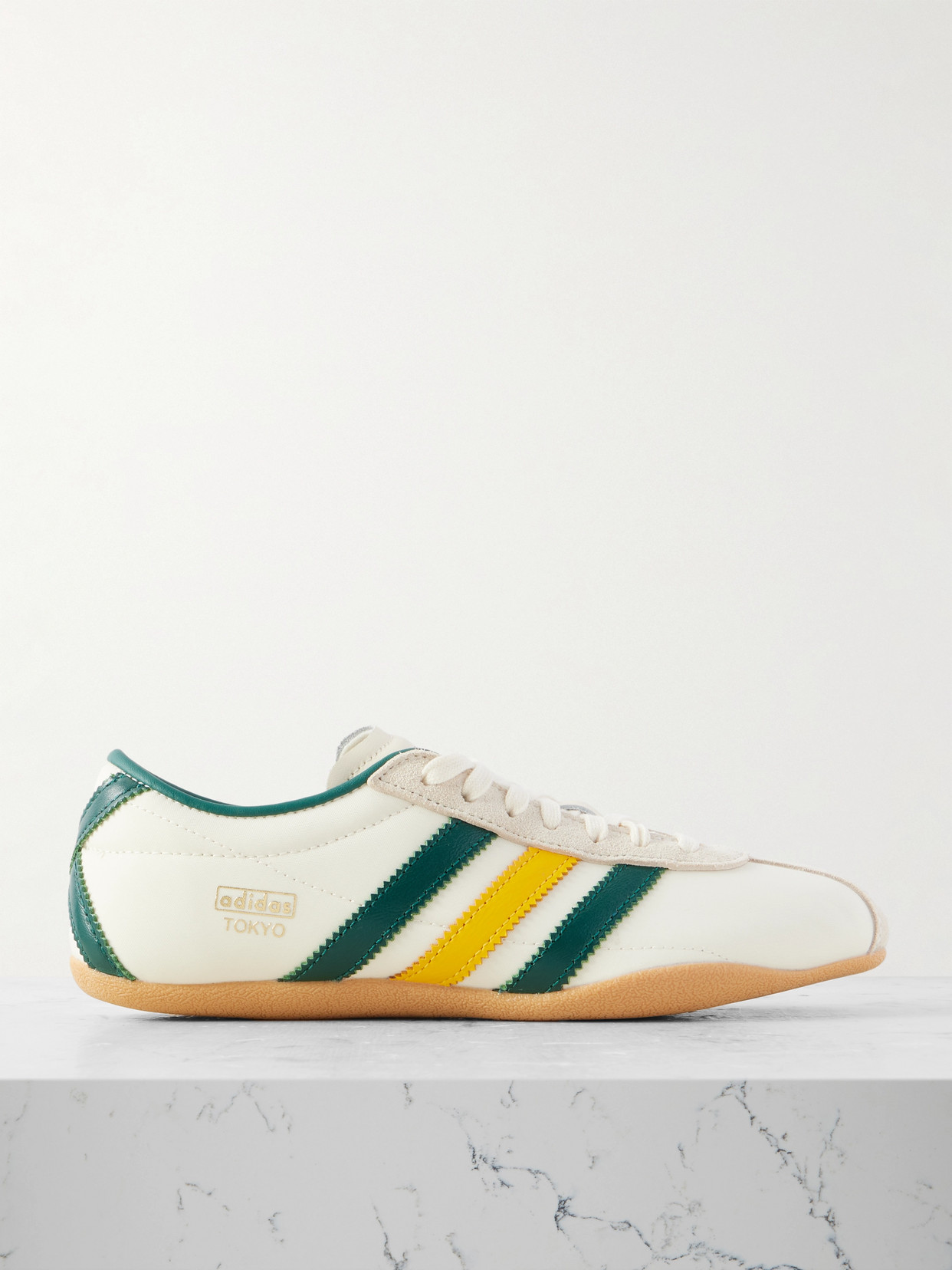 Adidas Originals Tokyo Suede And Leather-trimmed Shell Sneakers In White