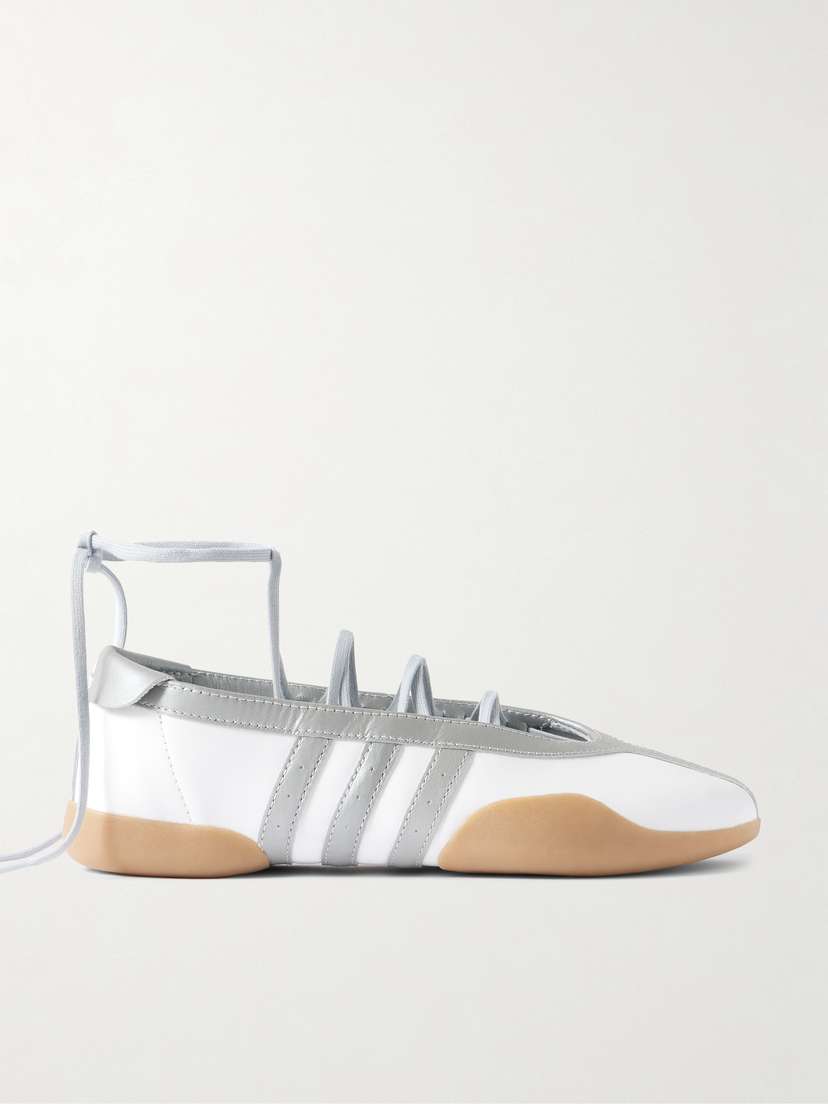 adidas Originals Taekwondo Mei Ballet Metallic Leather-trimmed Leather Sneakers