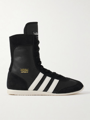 adidas Originals - Handball Spezial leather-trimmed suede sneakers | Plush