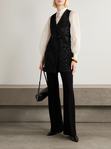 Etro Double-breasted velvet-jacquard vest