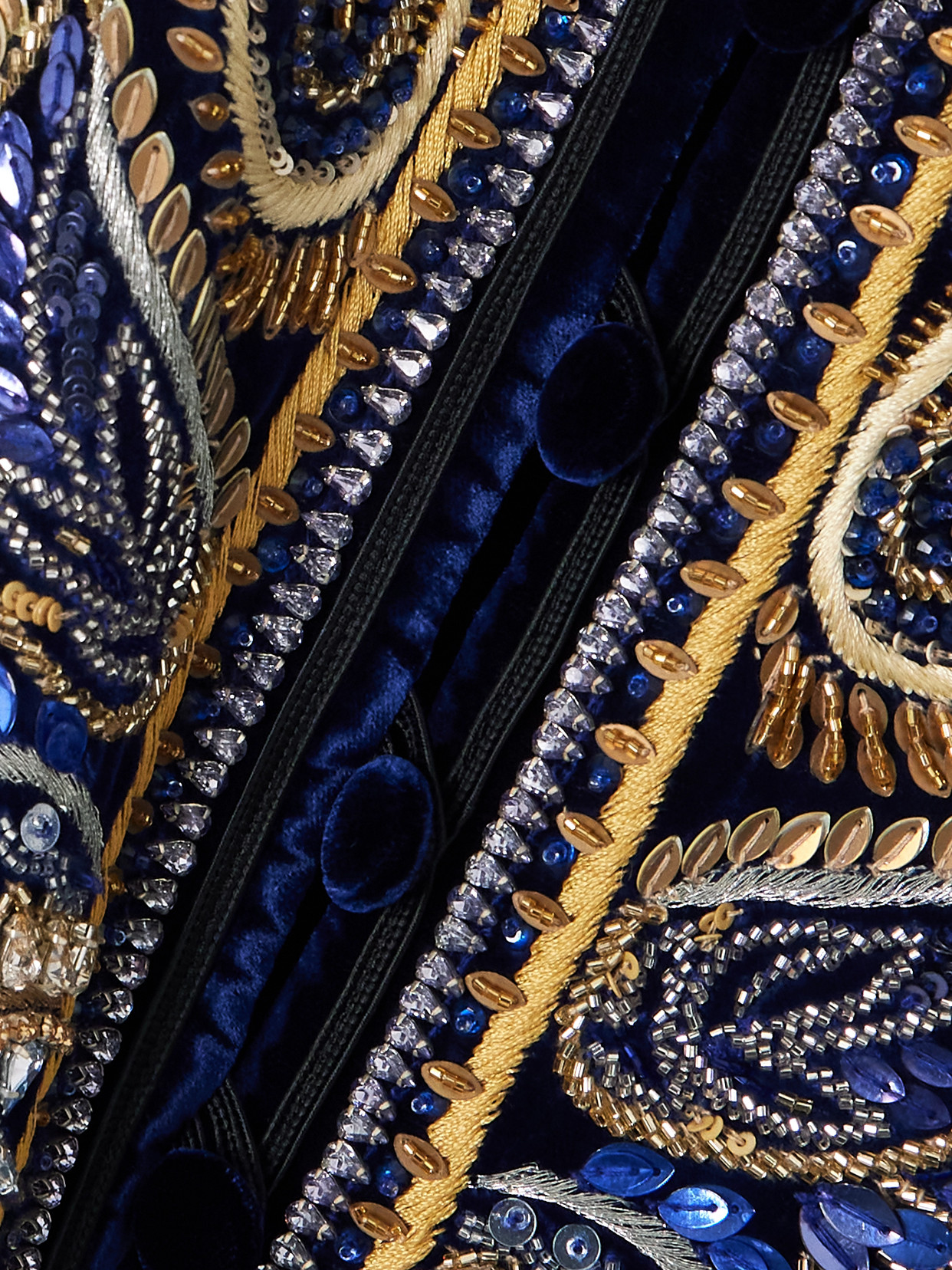 Etro Embroidered Embellished Velvet Vest In Black