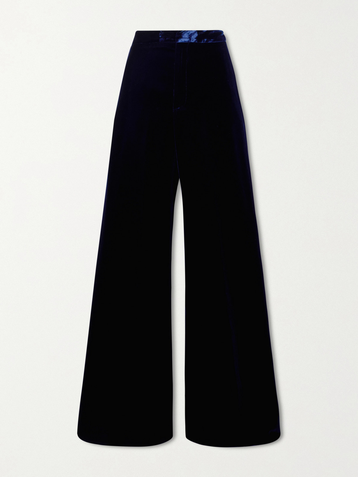 Etro Velvet Wide-leg Pants In Blue