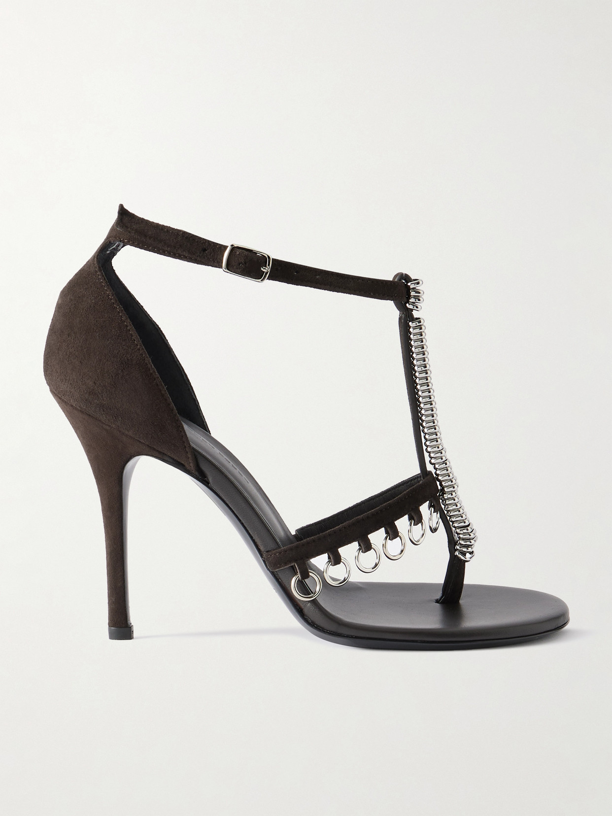 Christopher Esber Ludo Embellished Suede Sandals In Brown