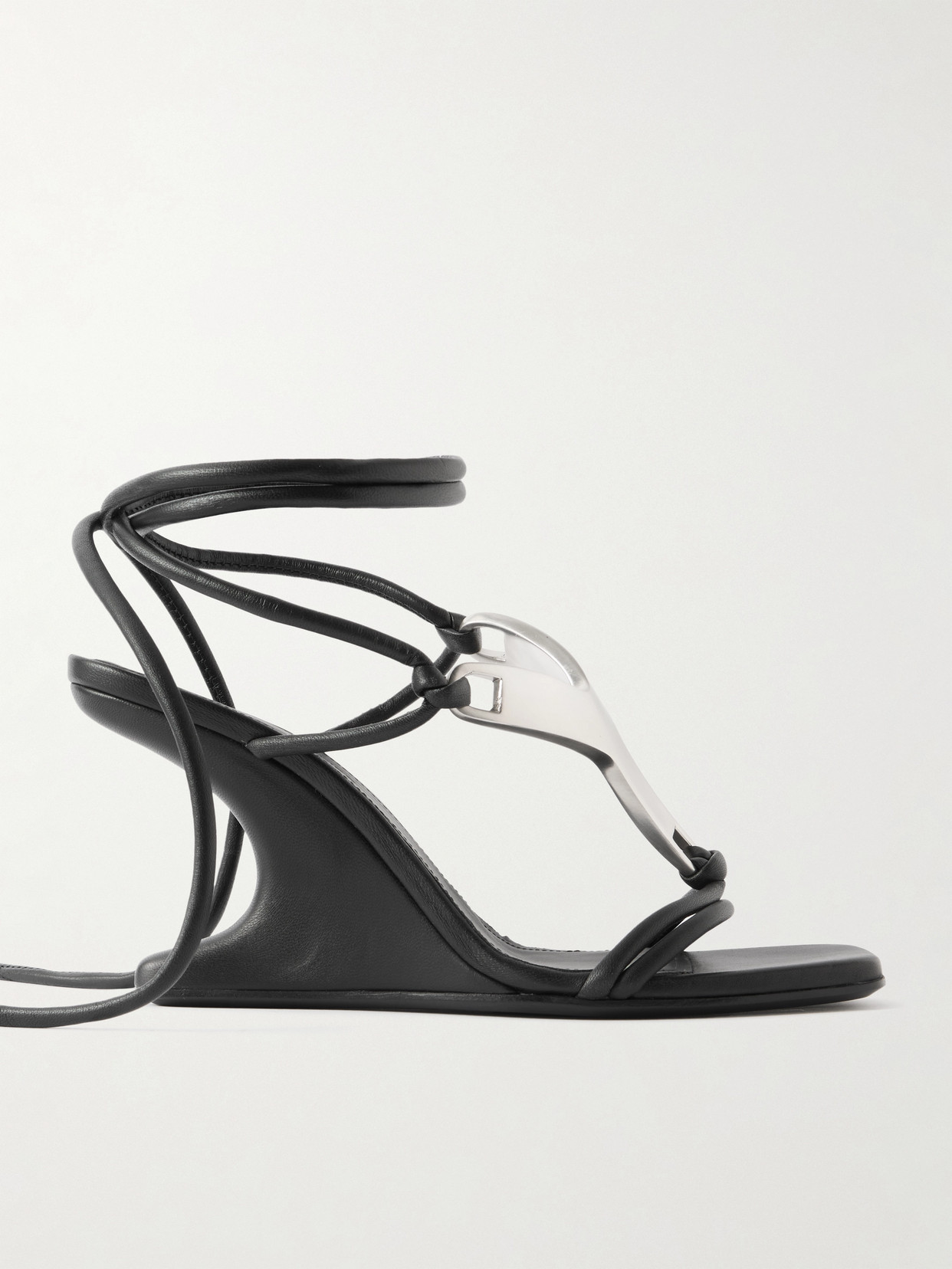 Rick Owens Cantilever 8 Hydra Leather Sandals In Black