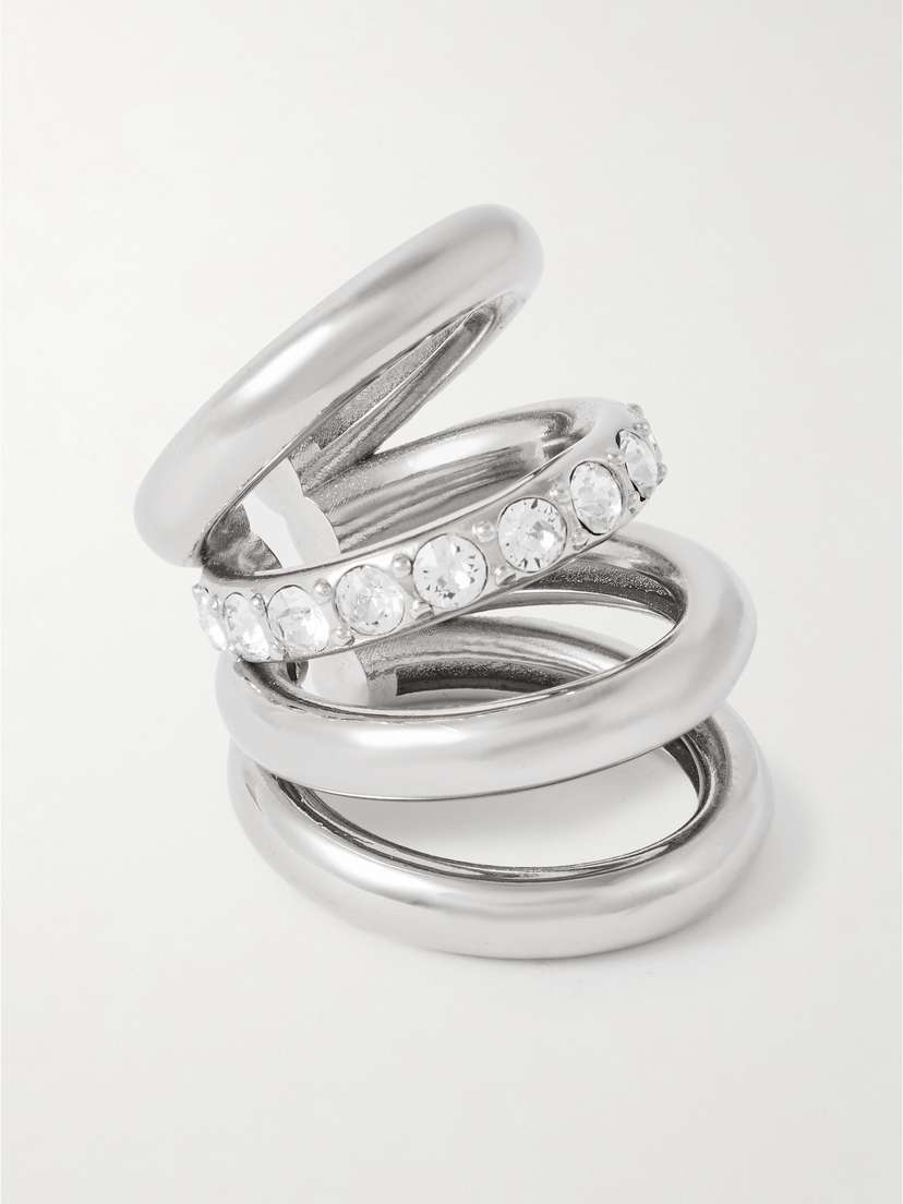 Rabanne Convertible Silver-tone Crystal Ear Cuff