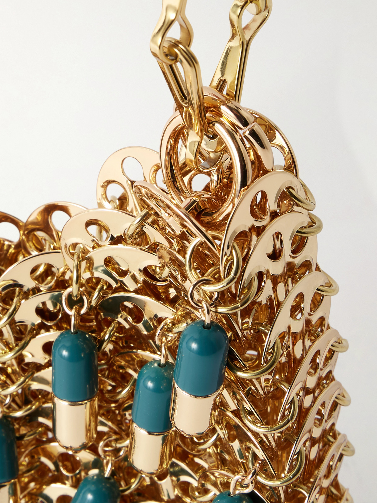 Rabanne 1969 Embellished Gold-tone Chainmail Shoulder Bag In Gold