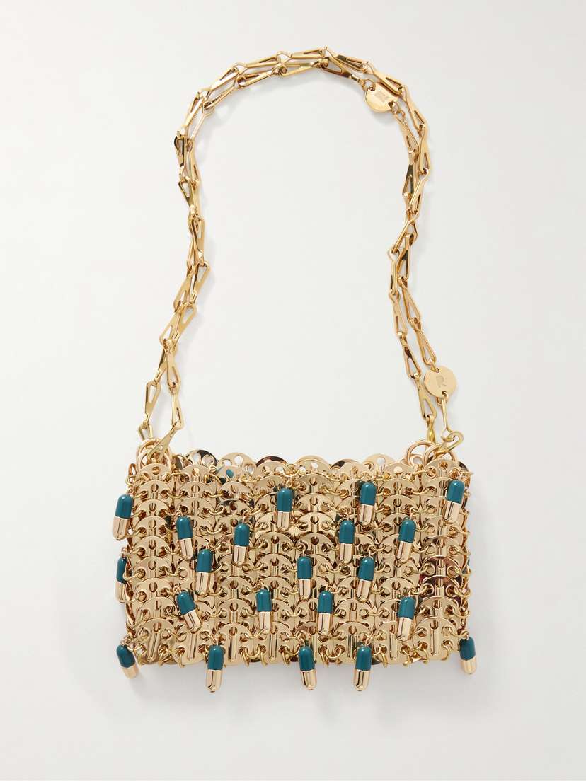 Rabanne 1969 Embellished Gold-tone Chainmail Shoulder Bag