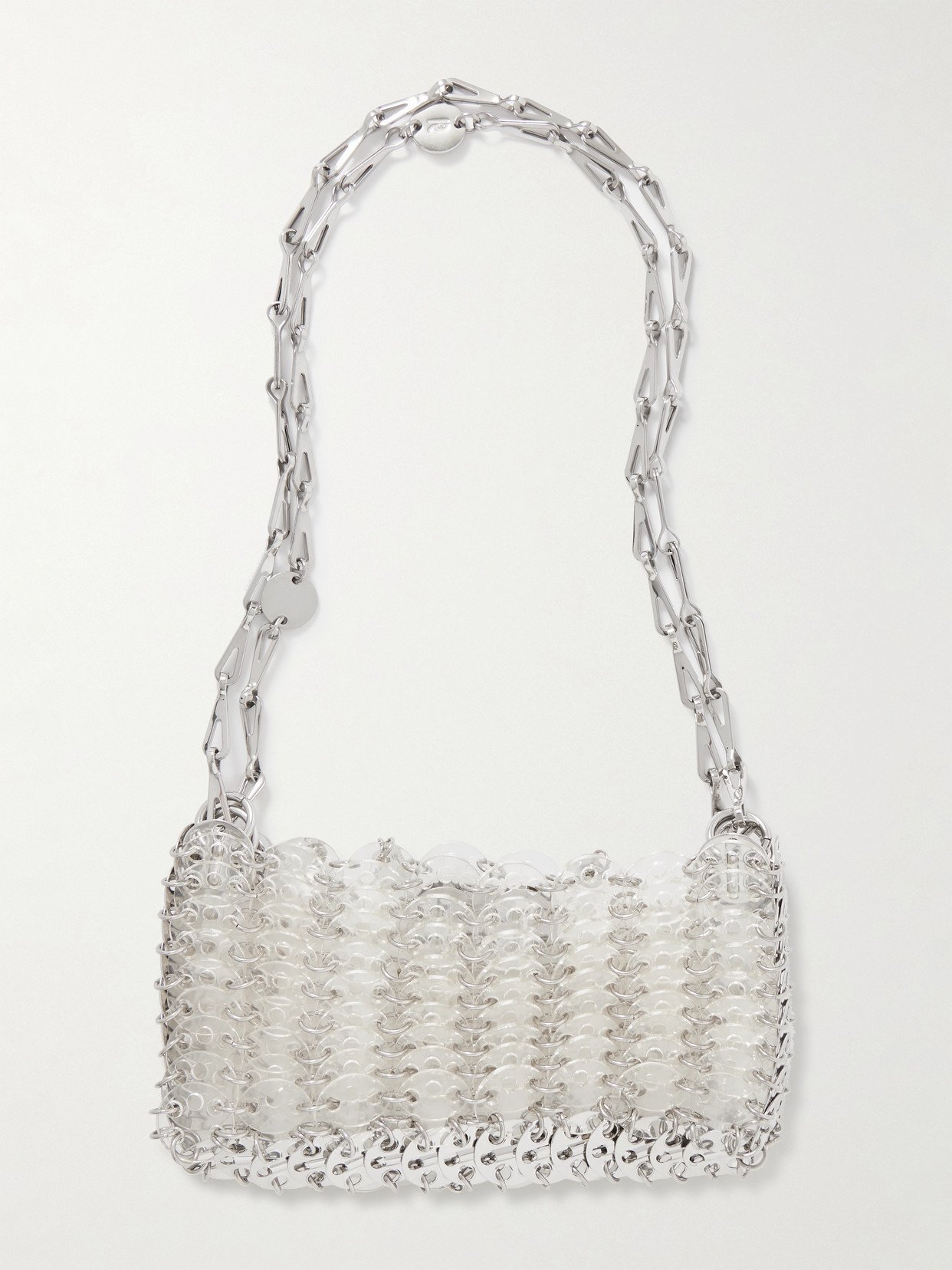 Rabanne Crystal-embellished Acrylic And Chainmail Shoulder Bag In Neutral