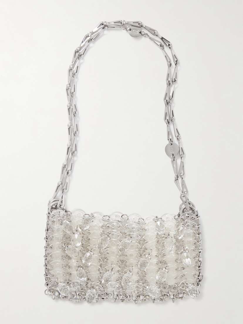 Rabanne Crystal-embellished Acrylic And Chainmail Shoulder Bag