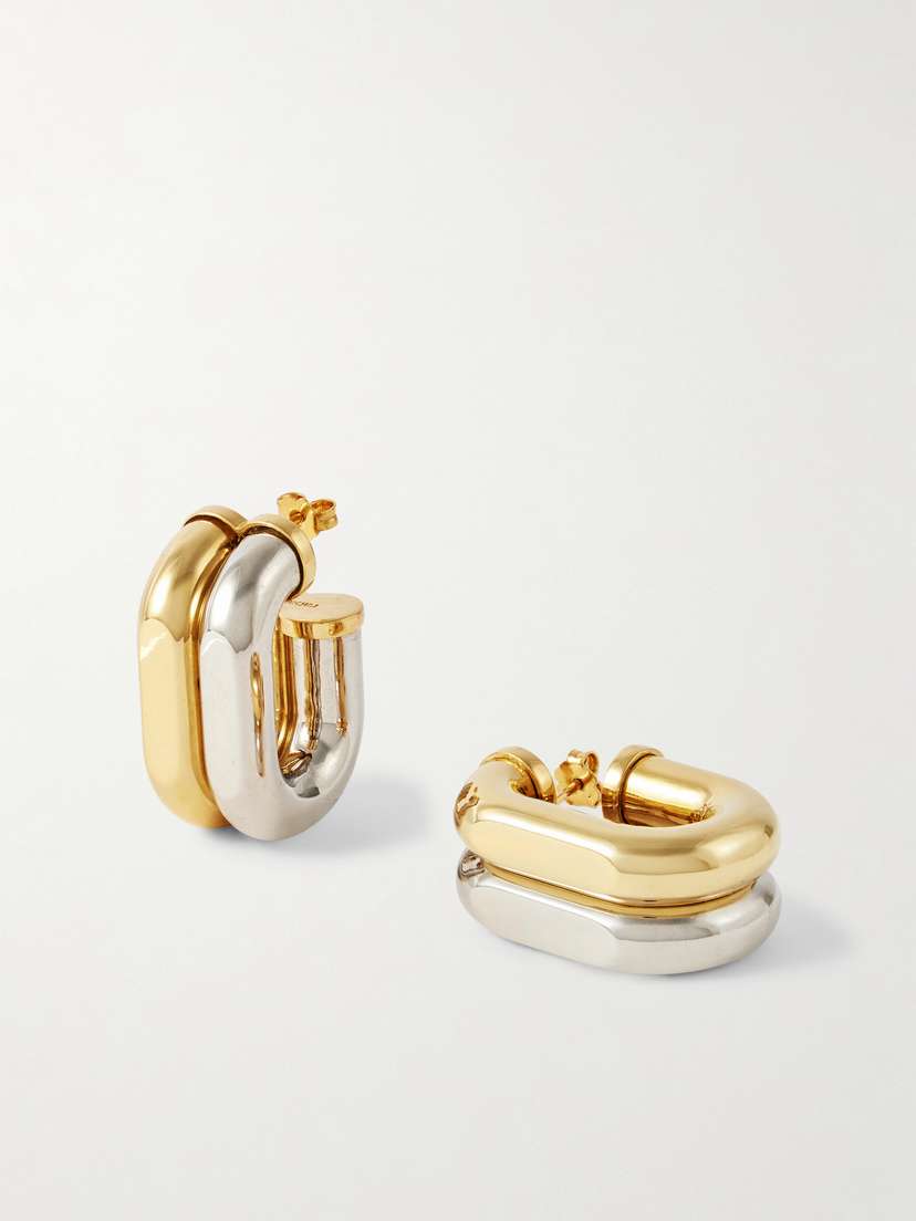 Rabanne Gold- And Silver-tone Hoop Earrings