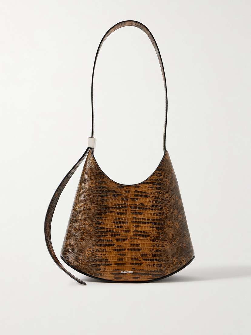 Jil Sander Small Snake-effect Leather Shoulder Bag