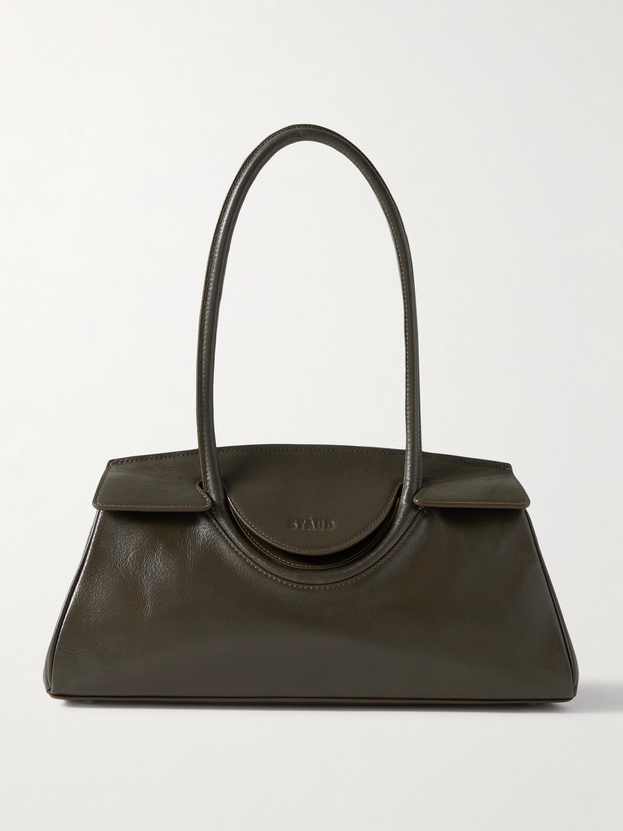 Staud Maude Leather Shoulder Bag In Brown
