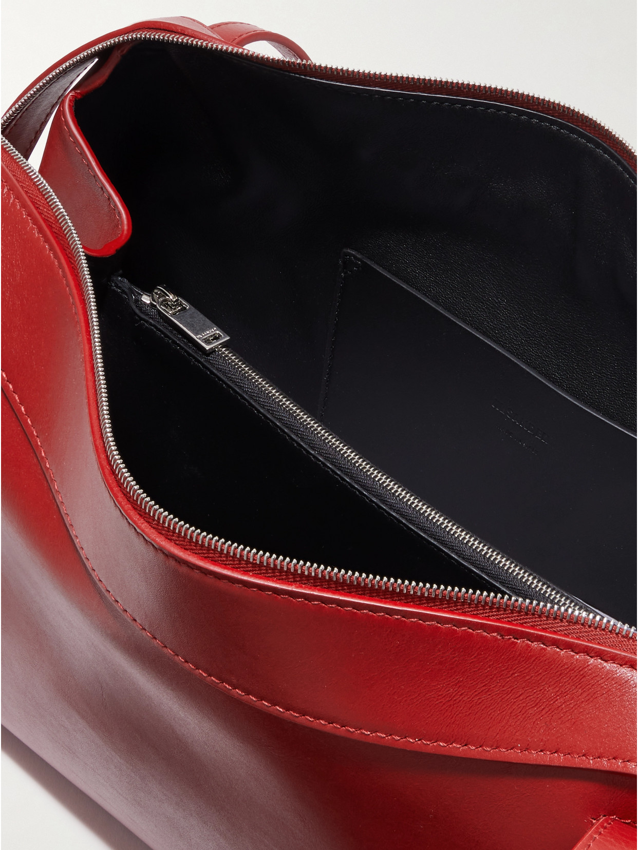 Jil Sander Dune Leather Shoulder Bag In Red