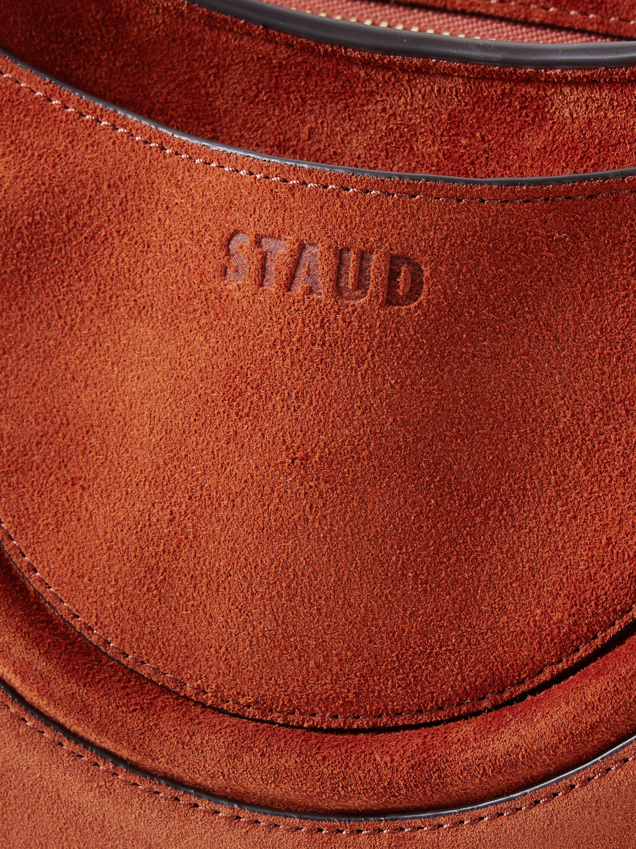 Staud Maude Suede Tote In Red