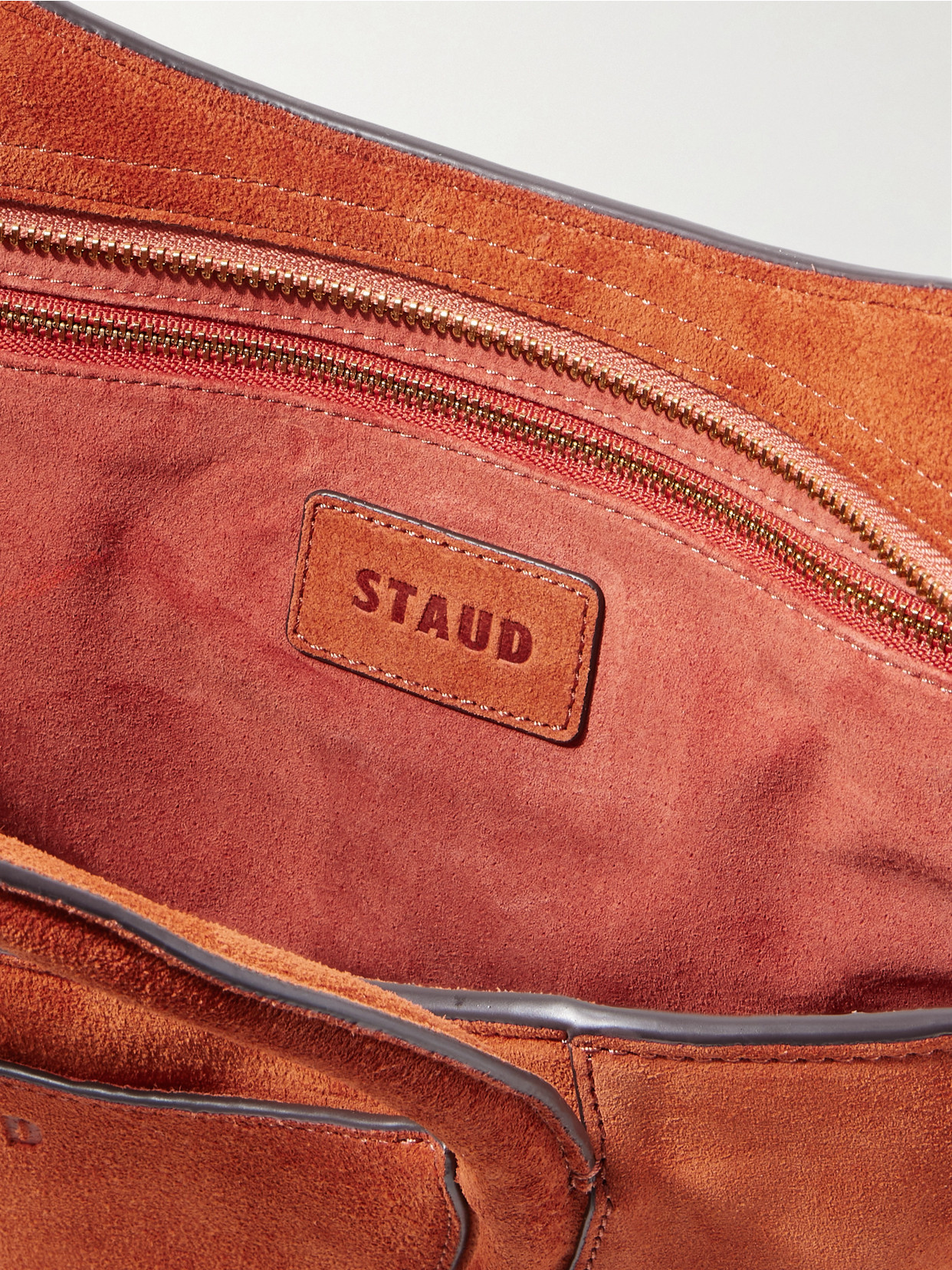 Staud Maude Suede Tote In Red