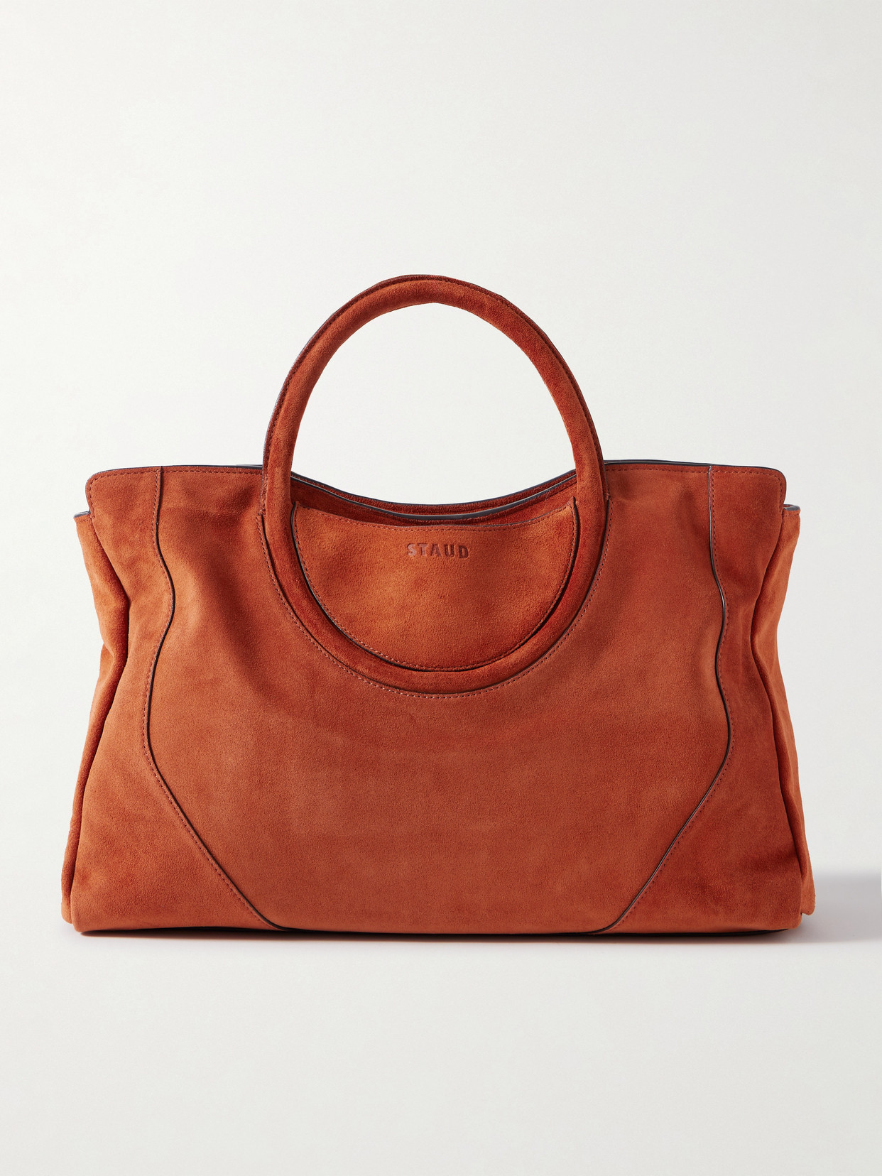 Staud Maude Suede Tote In Red