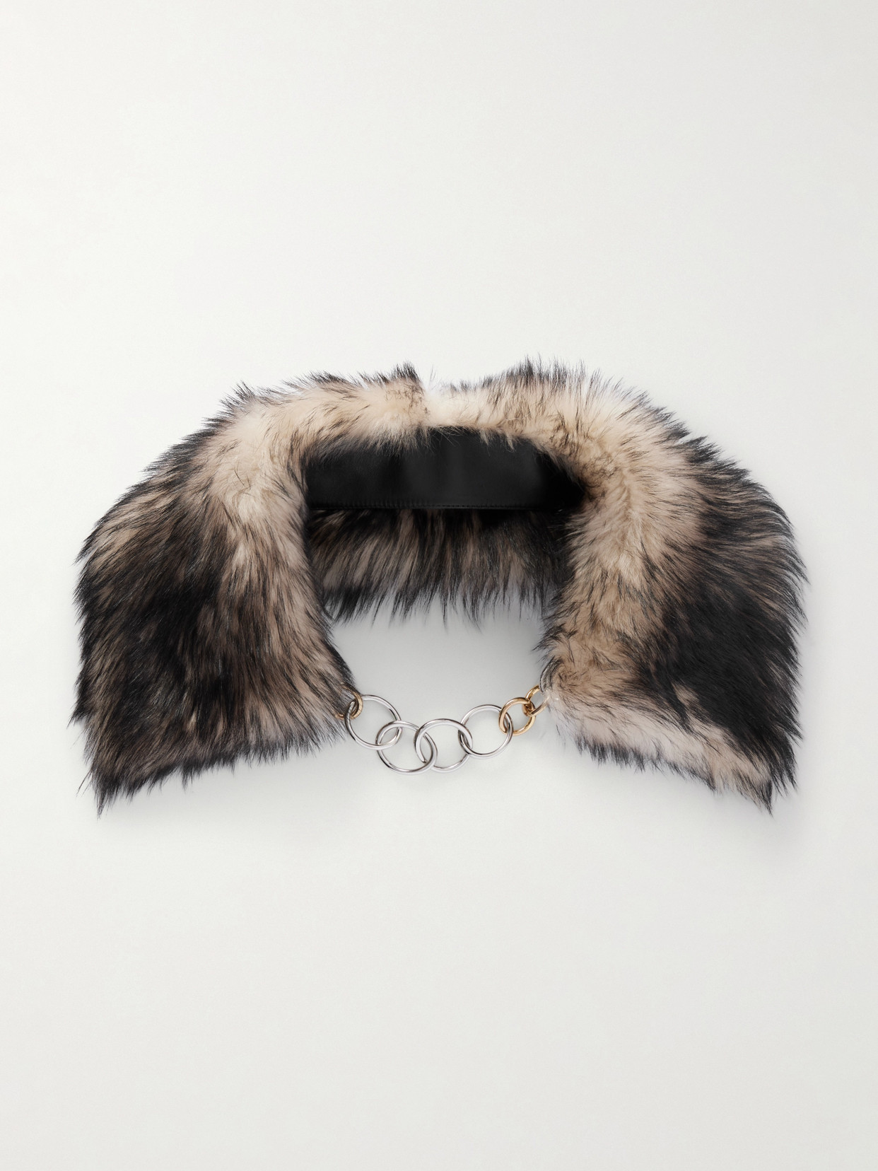 Jil Sander Embellished Shearling Collar In Brown