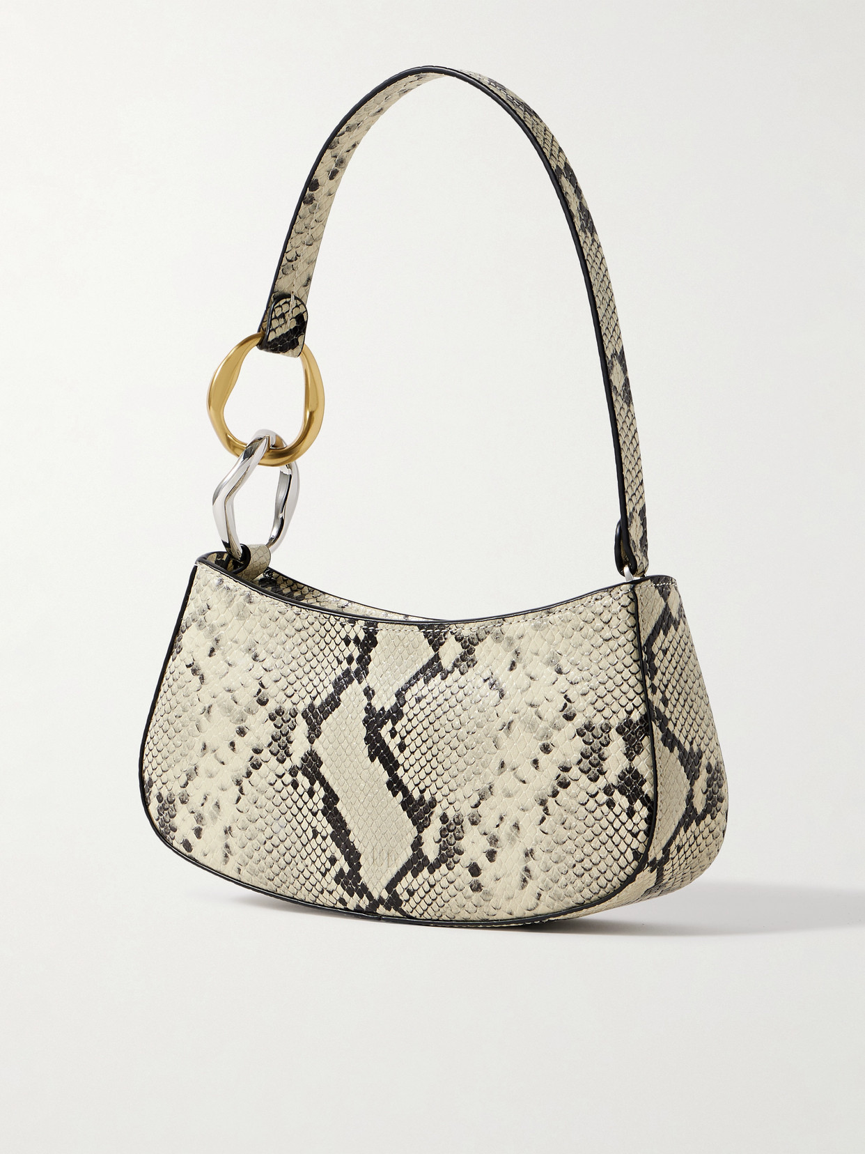 Staud Ollie Snake-effect Leather Shoulder Bag In Animal Print