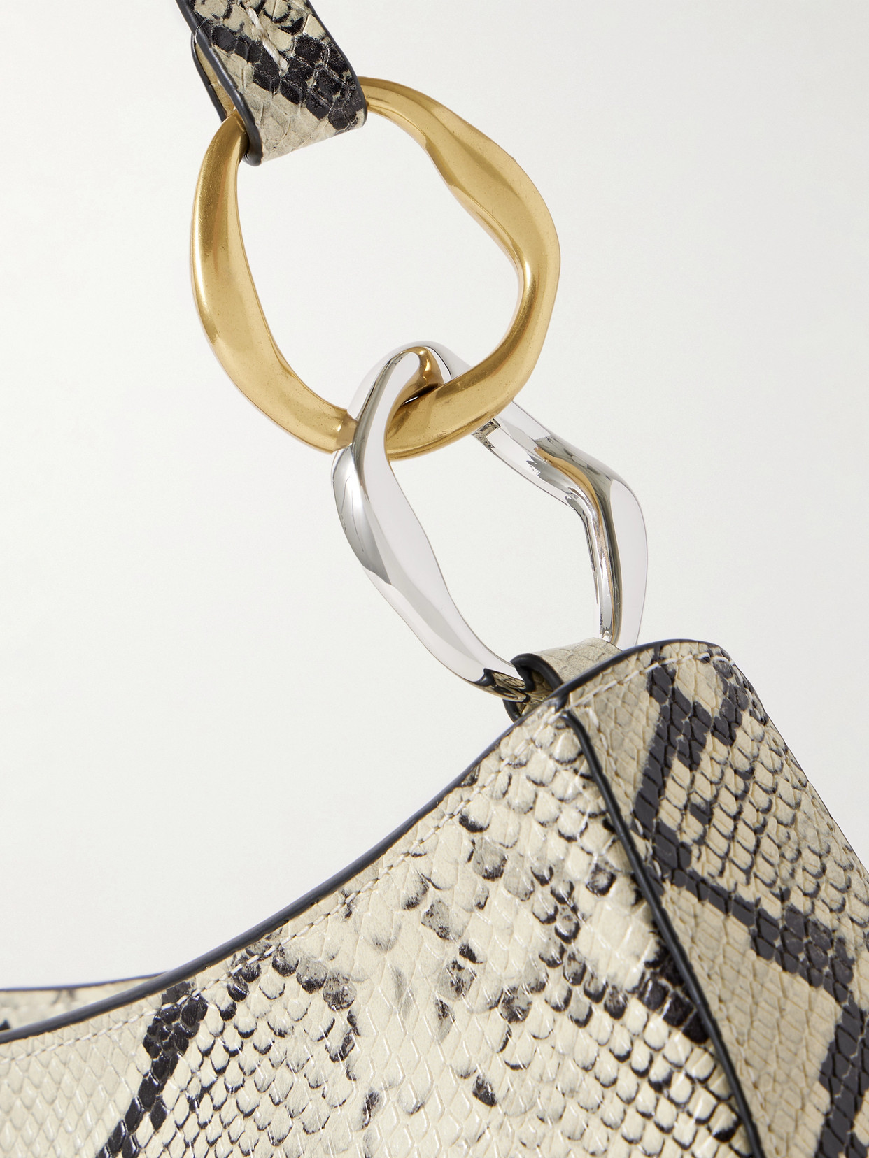 Staud Ollie Snake-effect Leather Shoulder Bag In Animal Print