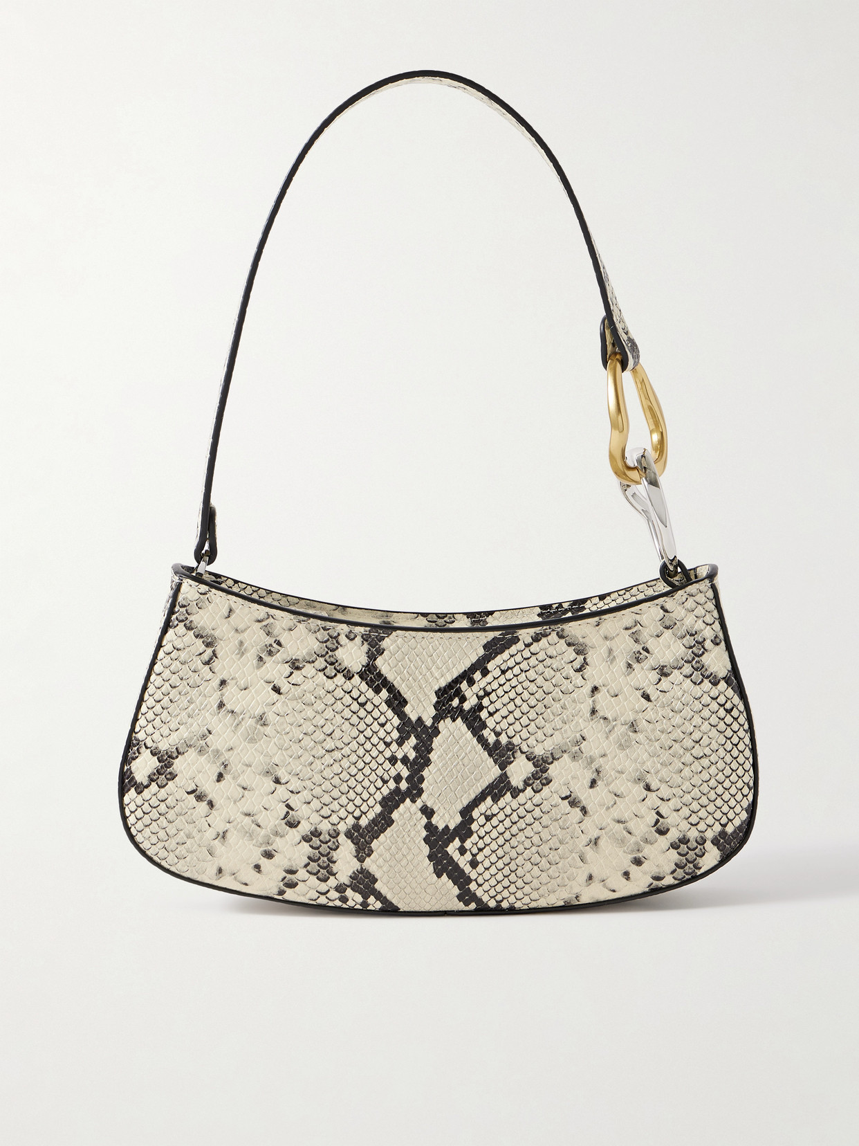 Staud Ollie Snake-effect Leather Shoulder Bag In Multi