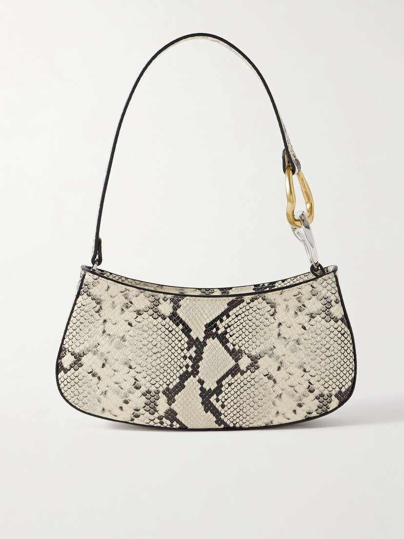Staud Ollie Snake-effect Leather Shoulder Bag
