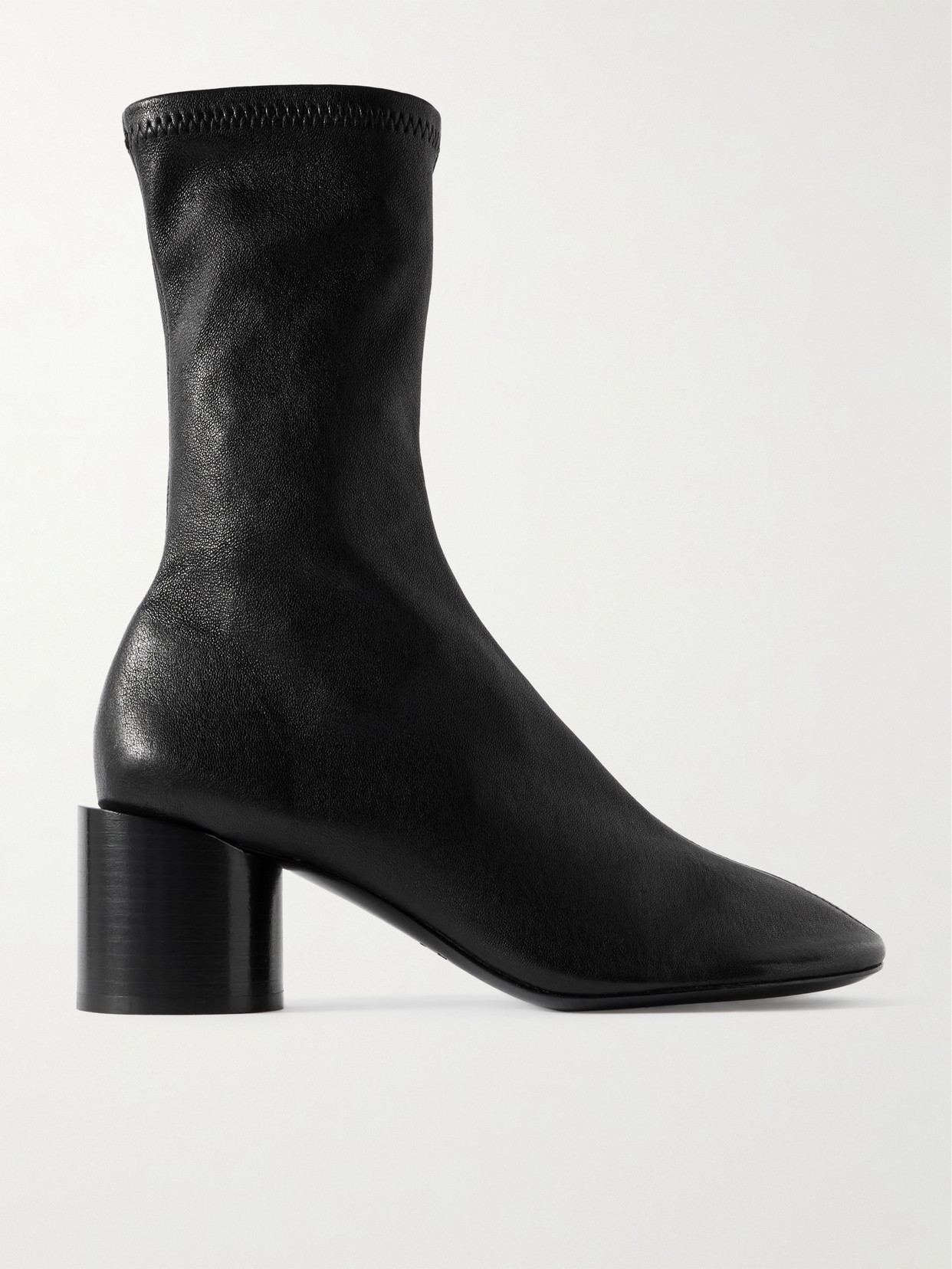 Jil Sander Textured-leather Ankle Boots In Black