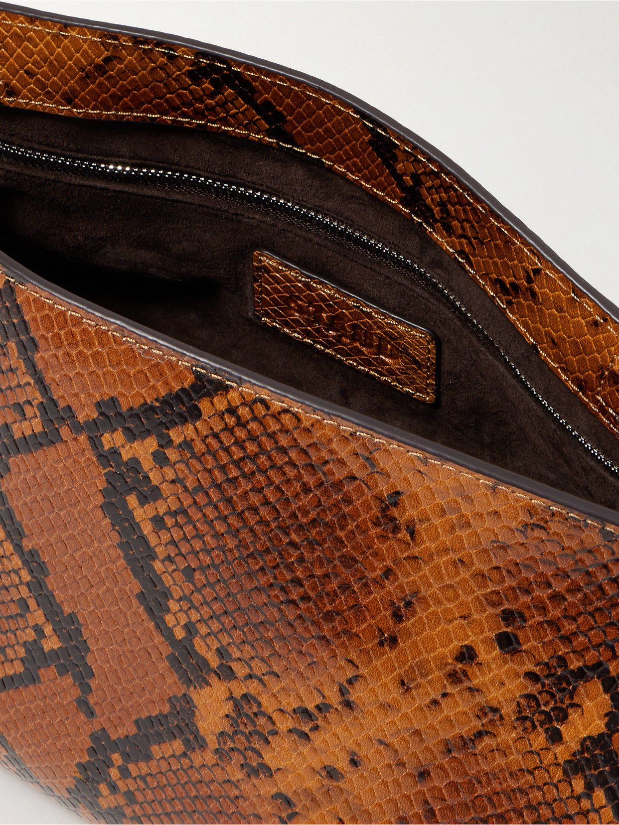 Staud Maude Snake-effect Leather Clutch In Multi