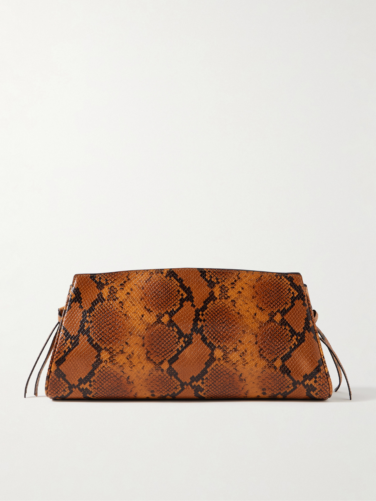 Staud Maude Snake-effect Leather Clutch In Multi