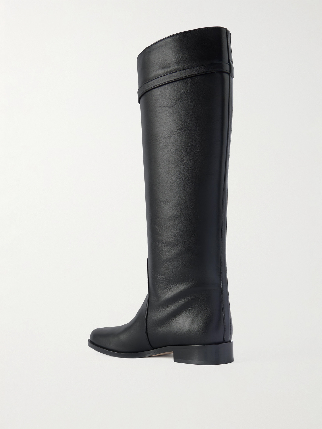 Staud Harlow Leather Knee Boots In Black