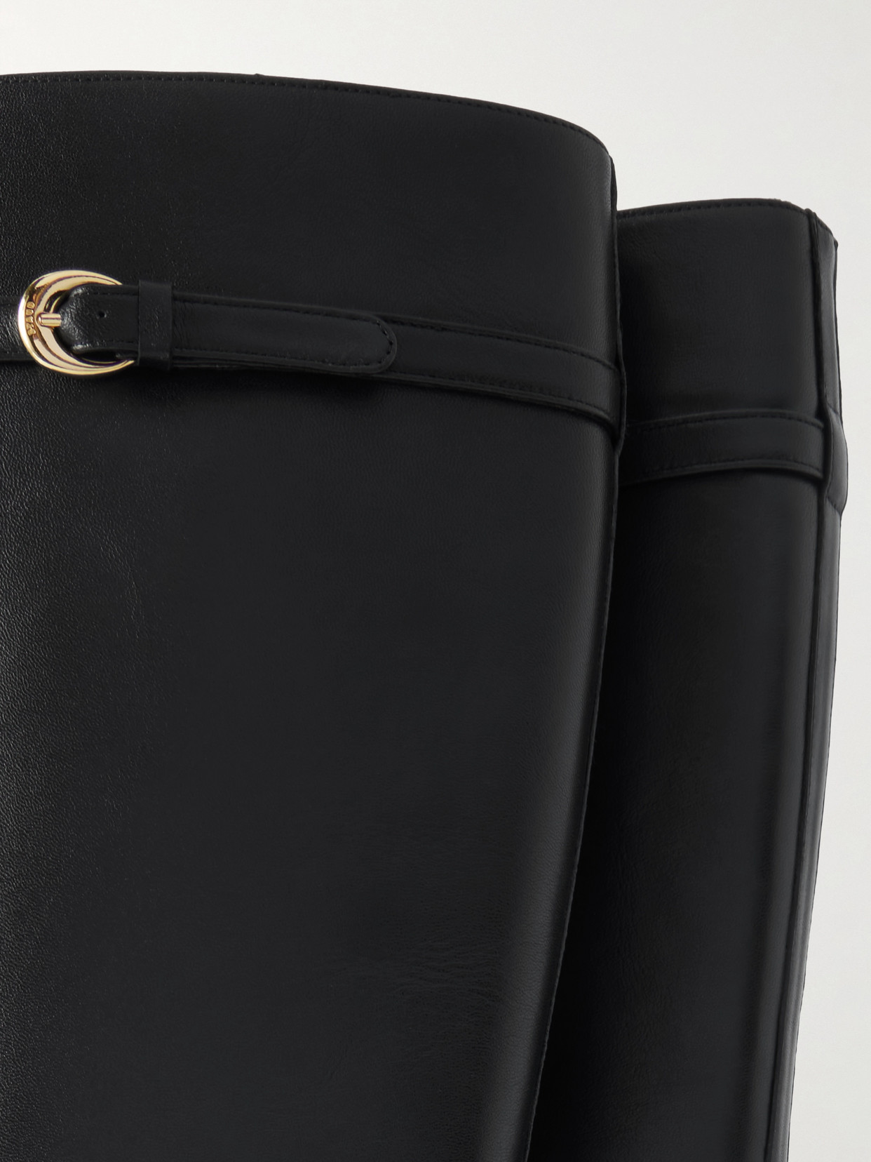 Staud Harlow Leather Knee Boots In Black