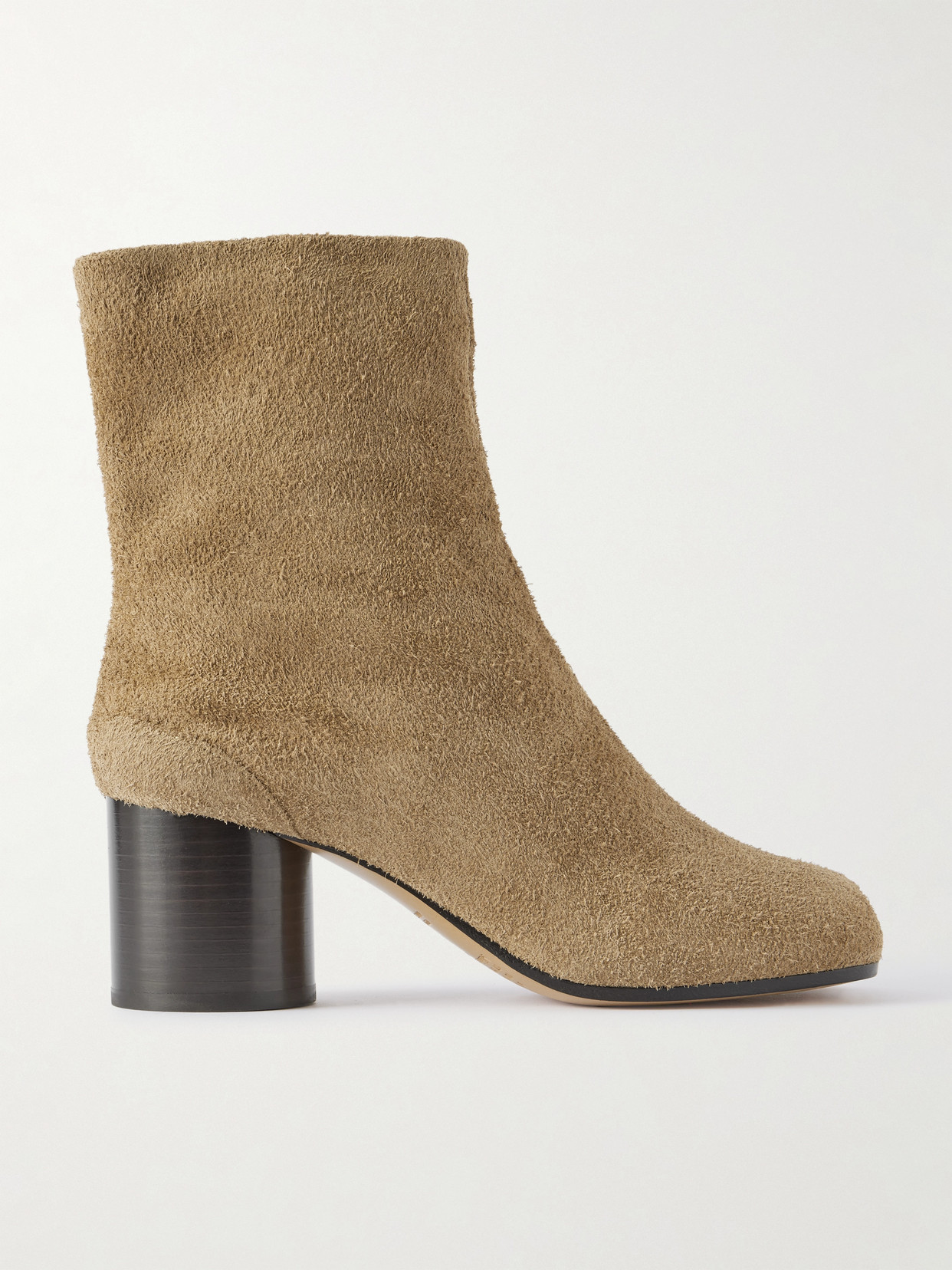 Maison Margiela Tabi Split-toe Suede Ankle Boots In Brown