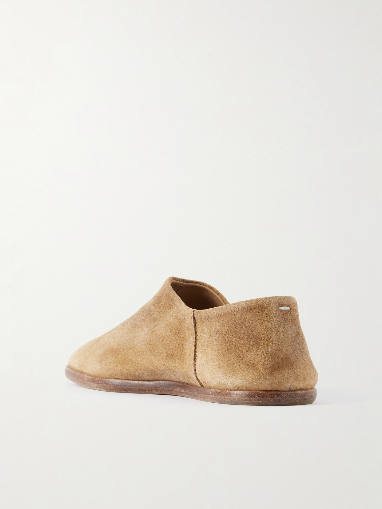 Maison Margiela Tabi Split-toe Suede Collapsible-heel Loafers In Brown