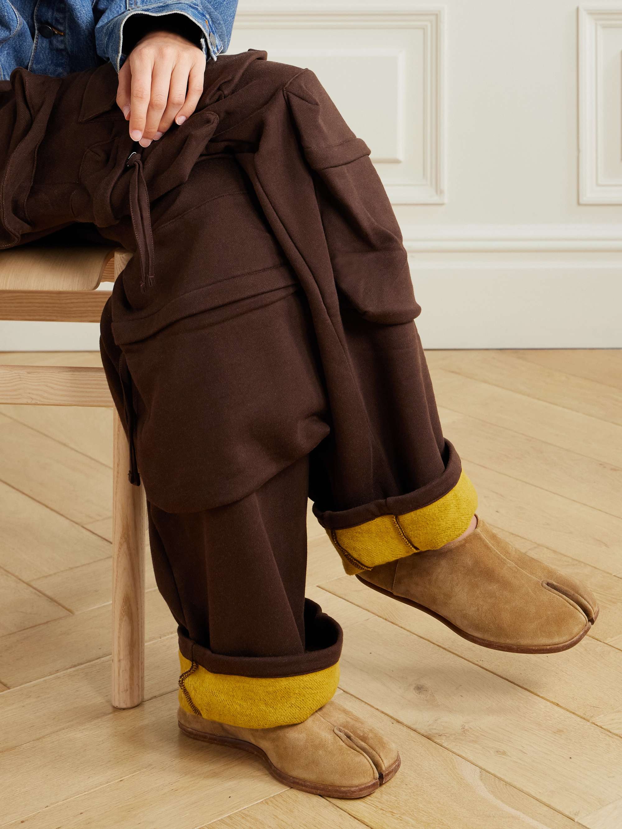MAISON MARGIELA Split-toe leather collapsible-heel loafers