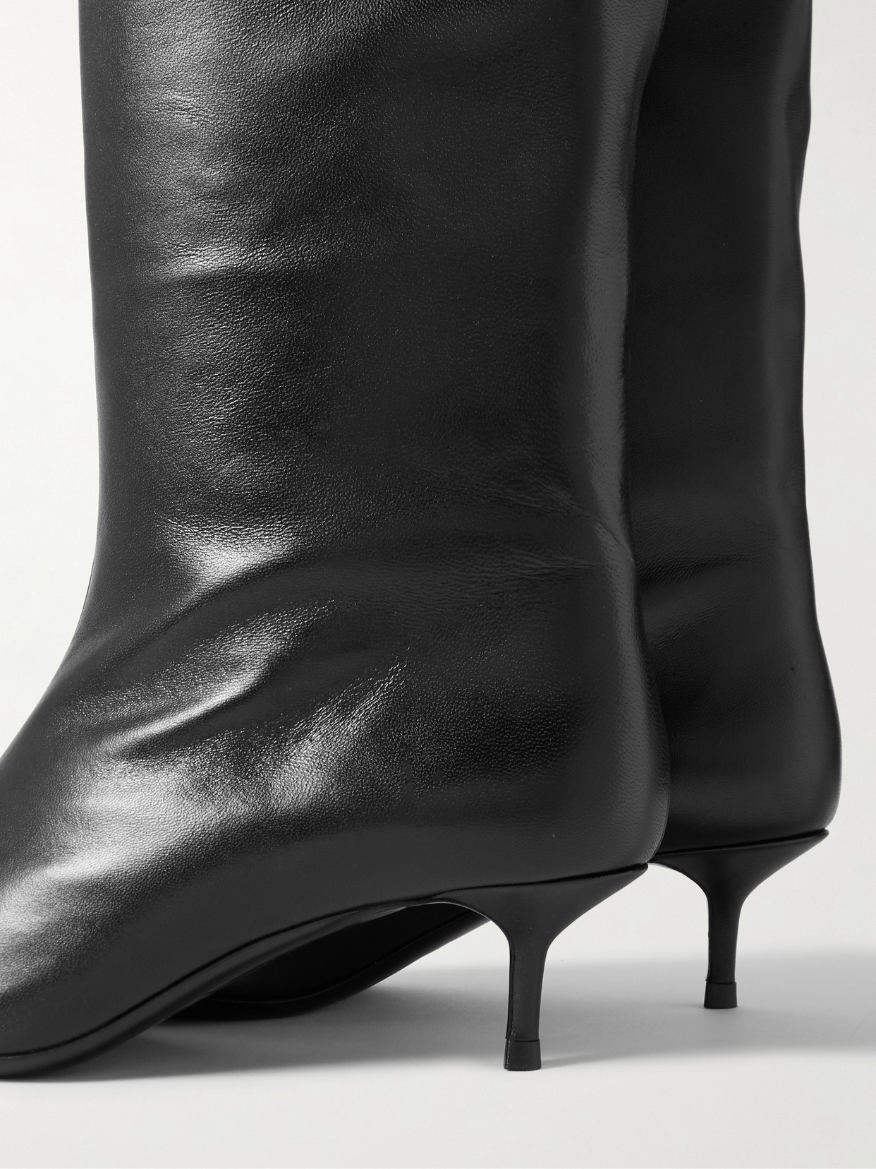 Staud Sebastian Leather Knee Boots In Black
