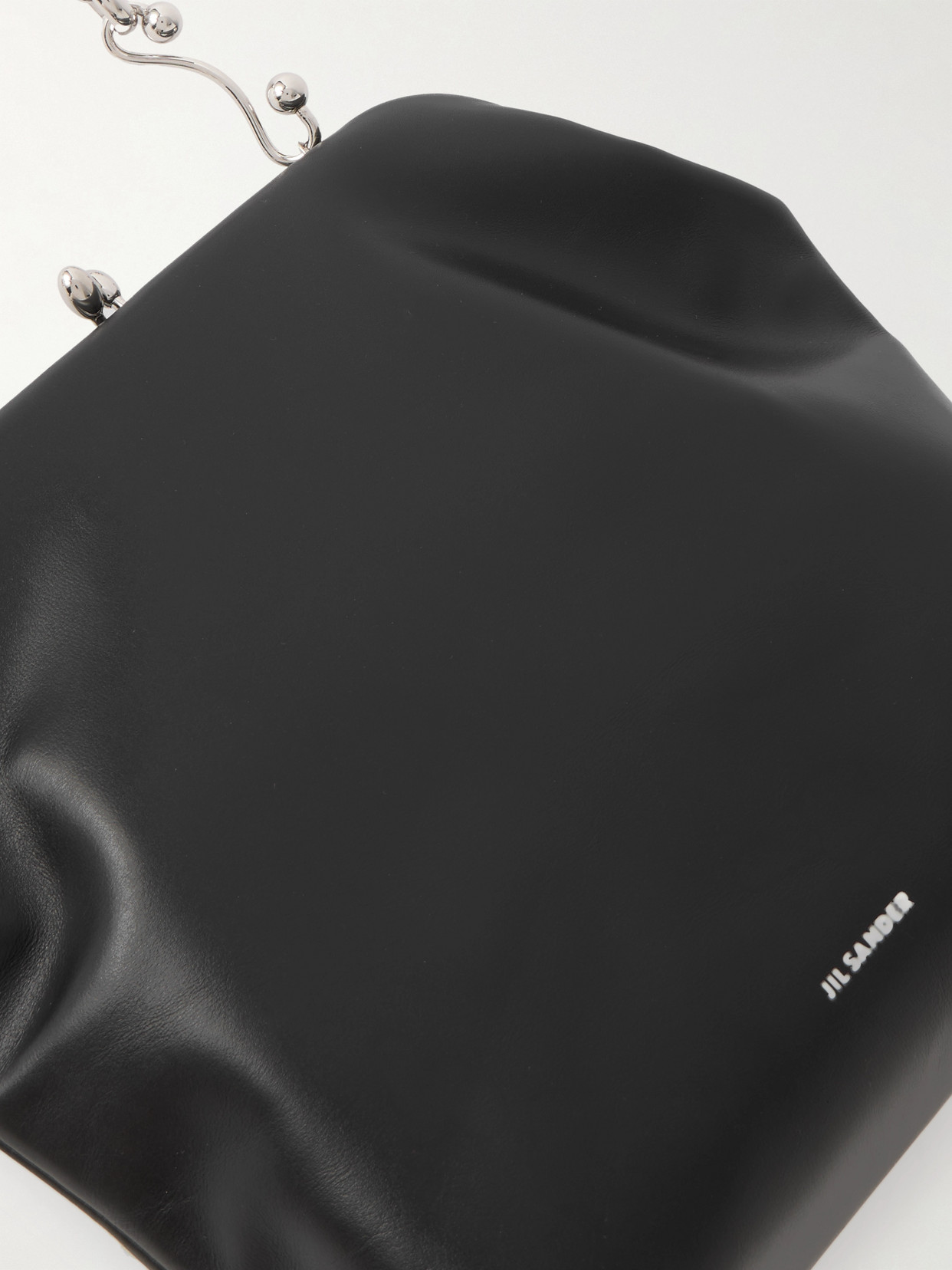 Jil Sander Goji Soft Leather Shoulder Bag In Black