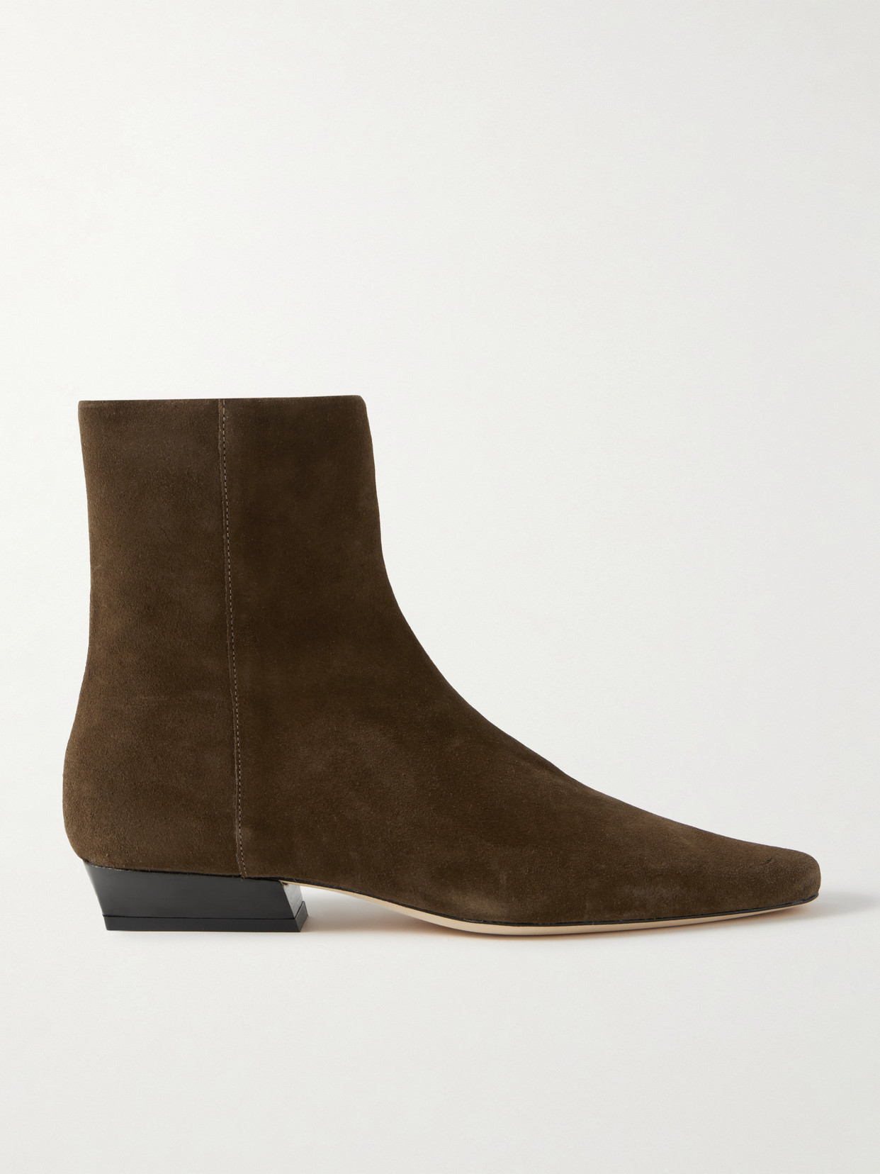 Staud Wally Suede Ankle Boots In Brown