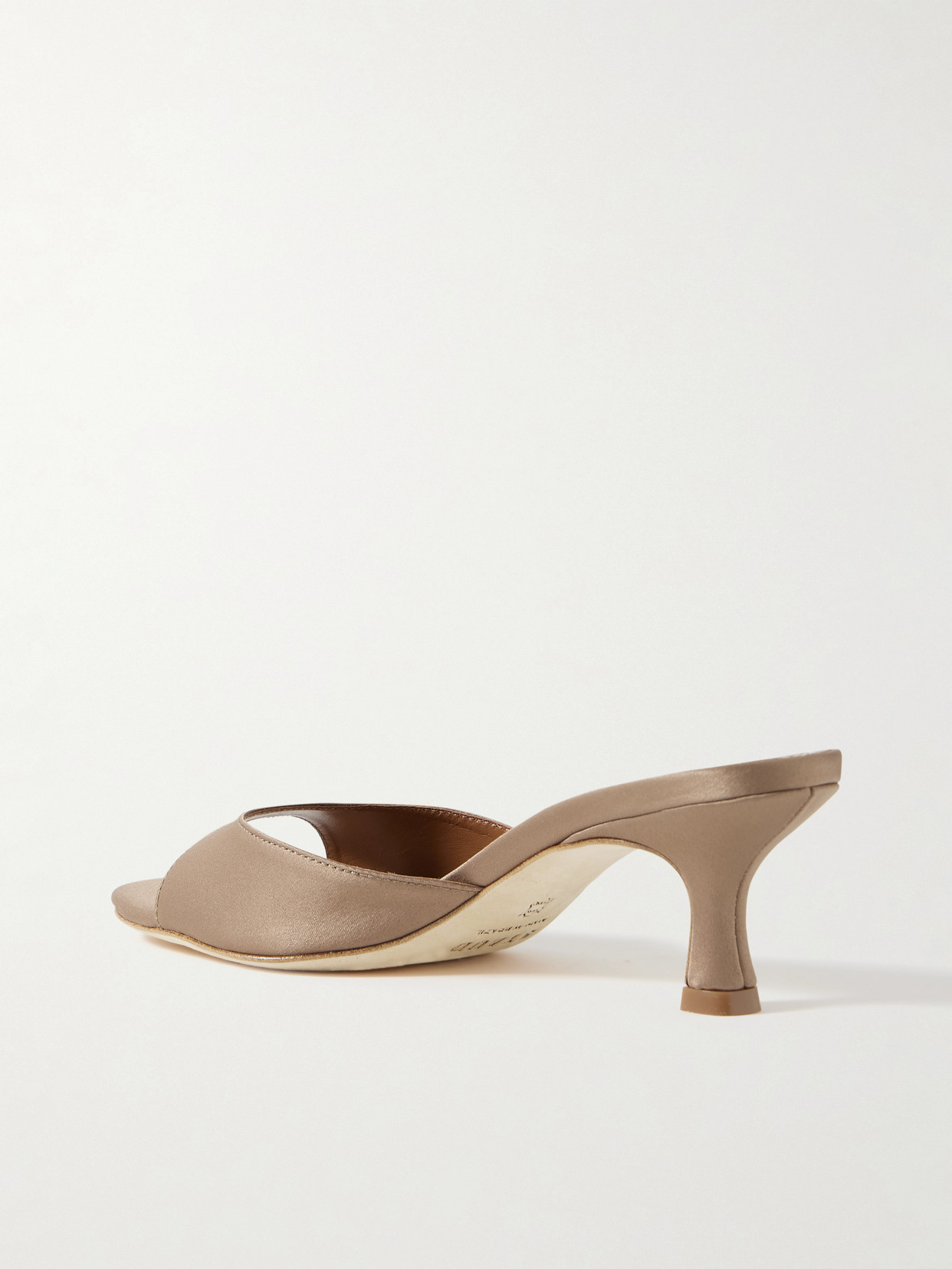 Staud Brigitte Satin Mules In Brown