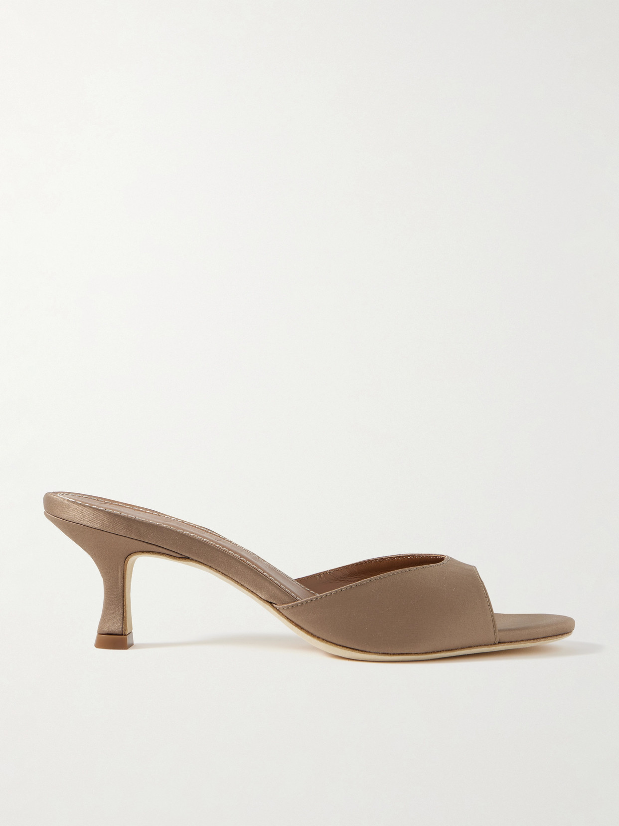 Staud Brigitte Satin Mules In Brown