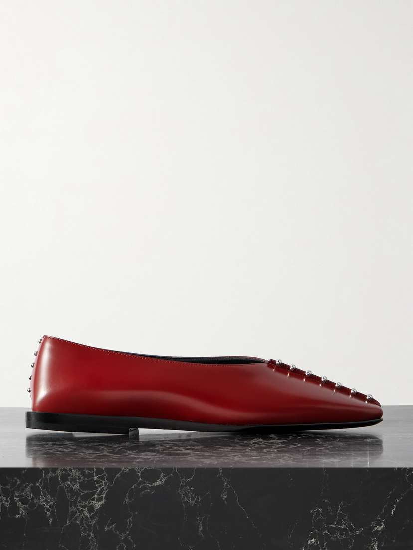 Jil Sander Studded Leather Ballet Flats