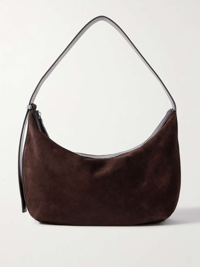 Staud Demy Large Leather-trimmed Suede Shoulder Bag