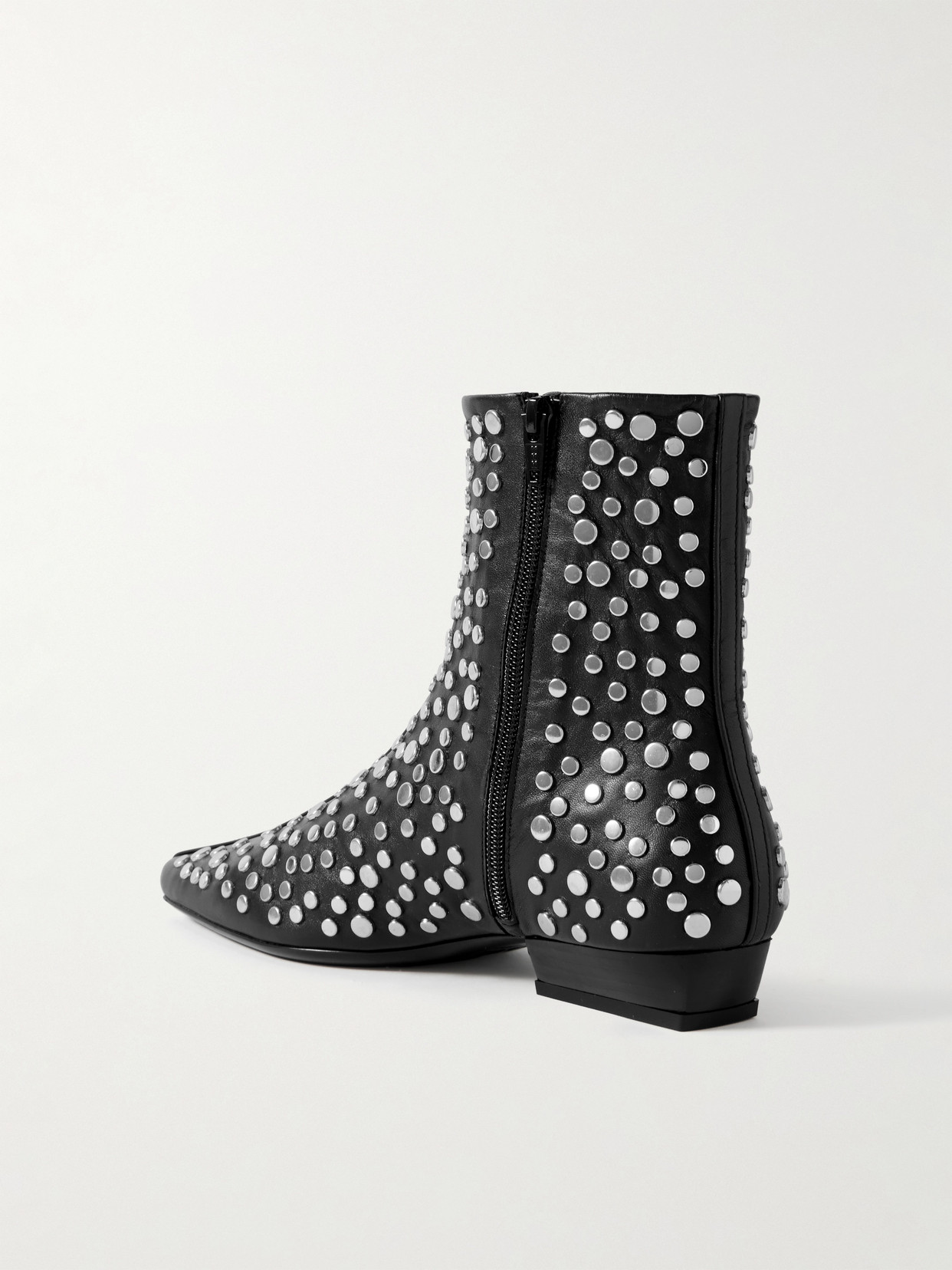 Staud Wally Studded Leather Ankle Boots In Multi