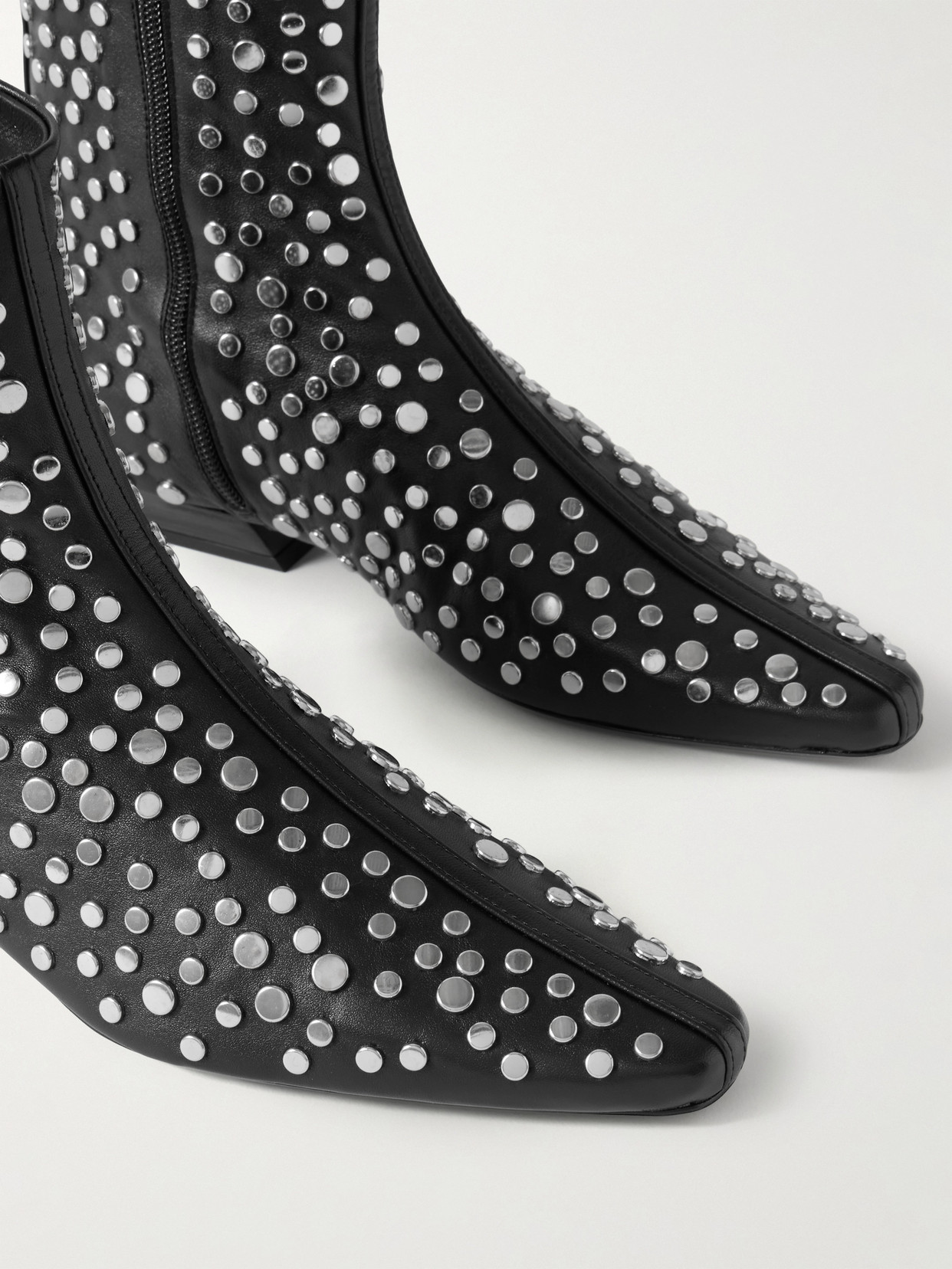 Staud Wally Studded Leather Ankle Boots In Multi