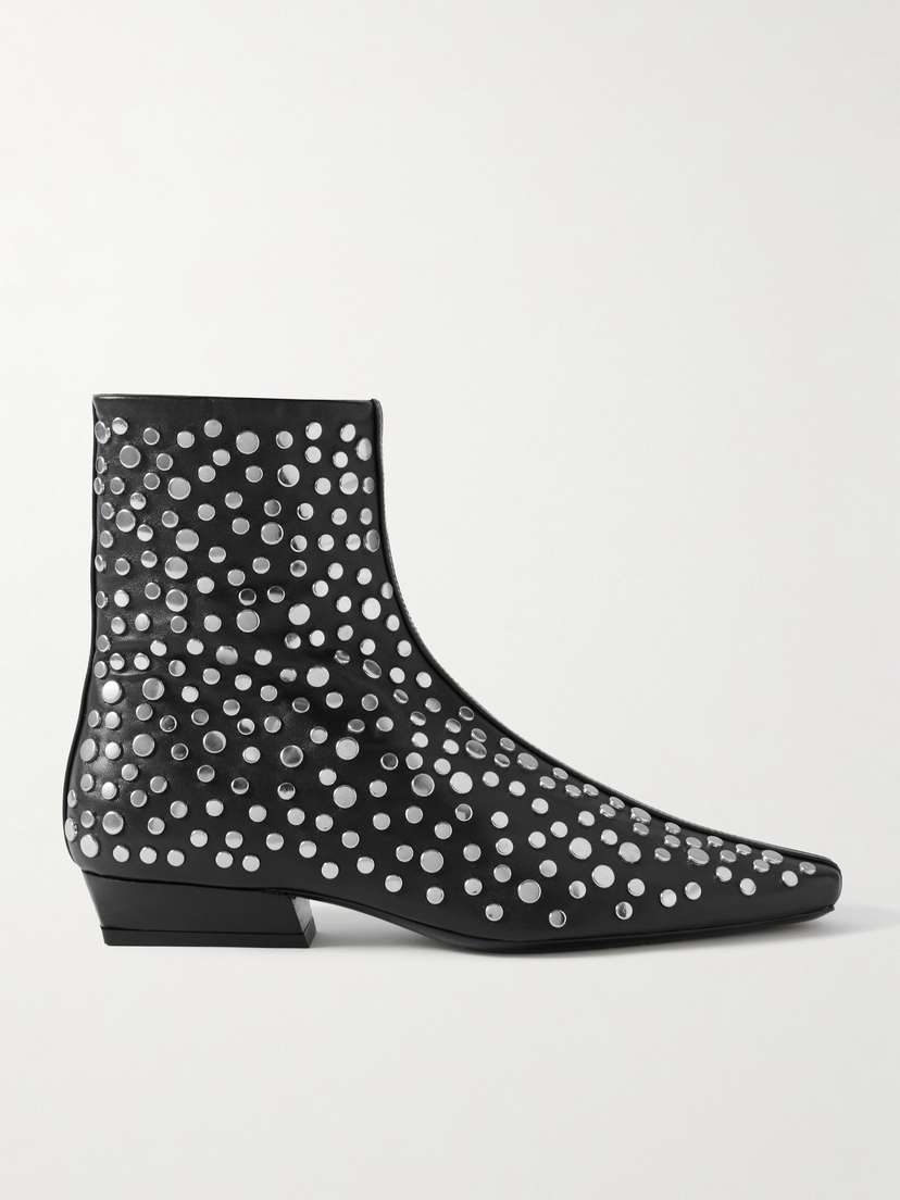 Staud Wally Studded Leather Ankle Boots