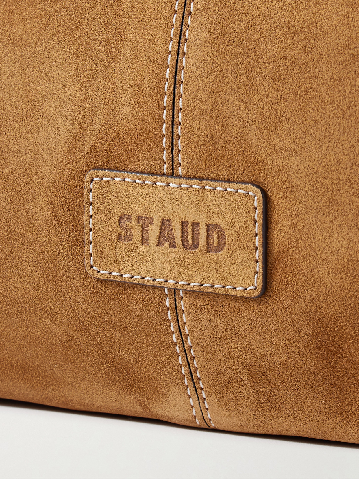 Staud Piper Suede Tote In Brown