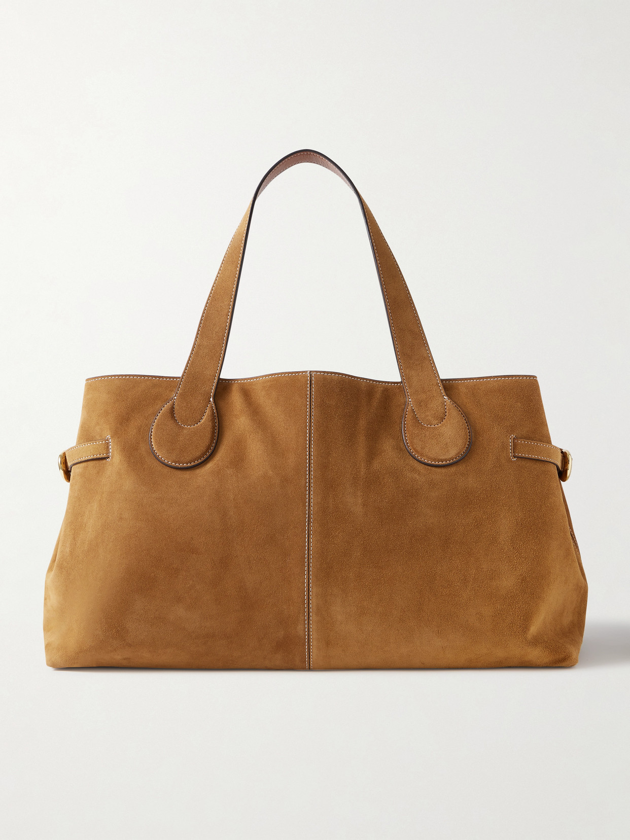Staud Piper Suede Tote In Brown