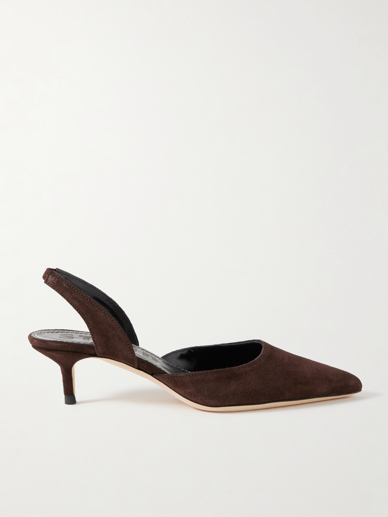 Staud Sebastian Suede Slingback Pumps In Brown