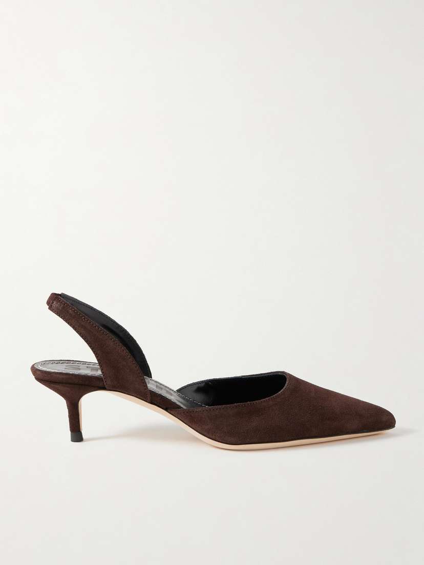 Staud Sebastian Suede Slingback Pumps