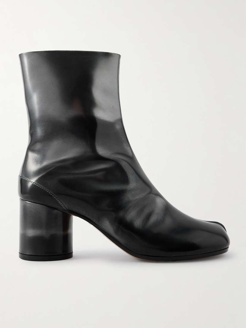 Maison Margiela Tabi Split-toe Metallic Leather Ankle Boots