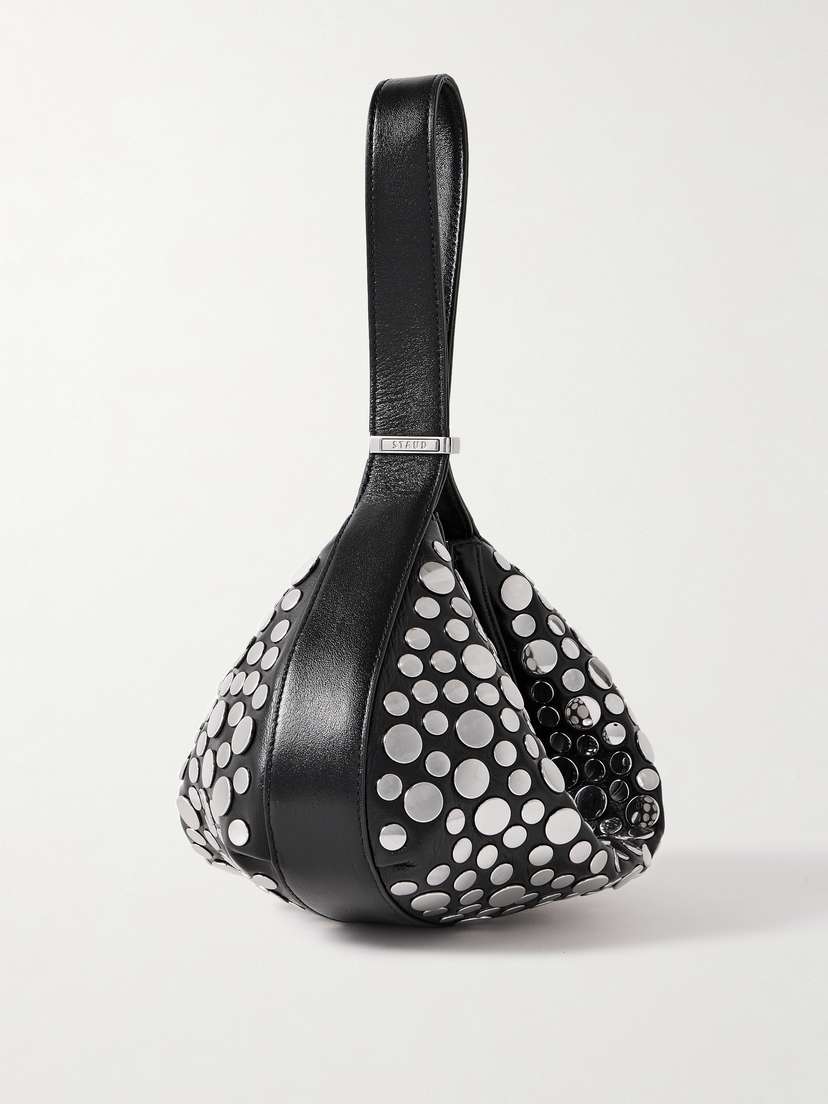 Staud Demy Studded Leather Shoulder Bag
